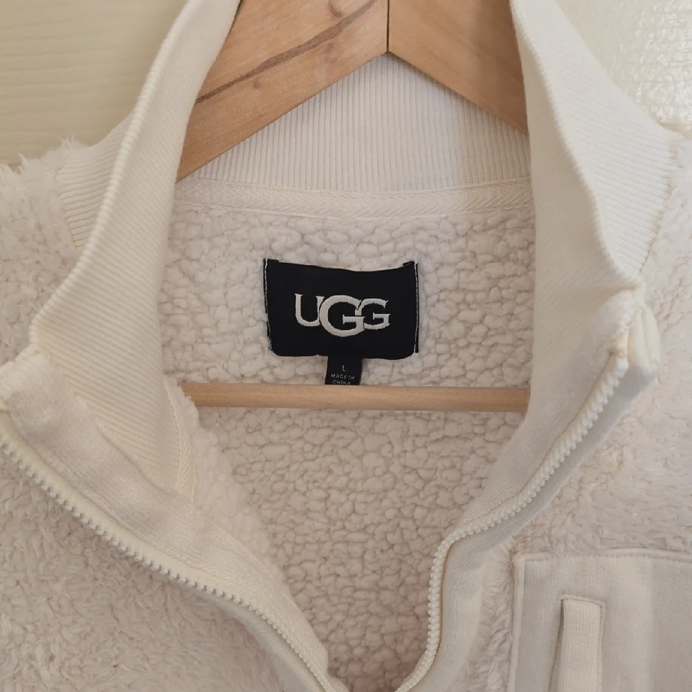 UGG Women's White Fleece Turtleneck Sweater - Picture 2 of 5